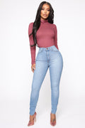 High Rise Skinny Jean with Fake Front Pockets ENCORE JEANS.CORP