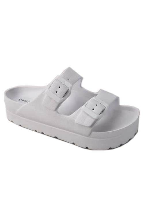 Double Buckle Platform Slide J.P ORIGINALS