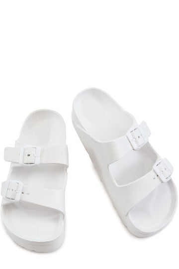 Double Buckle Platform Slide J.P ORIGINALS