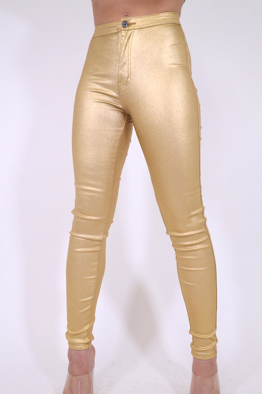 Metallic Skinny Pants JC & JQ INC