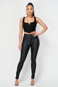 High Waist Stretch Coated Skinny Pants JC & JQ INC