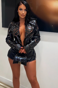 Faux Leather Patchwork Jacket HOT & DELICIOUS