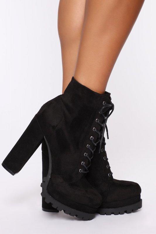 Black Lace Up Booties LEGEND FOOTWER INC